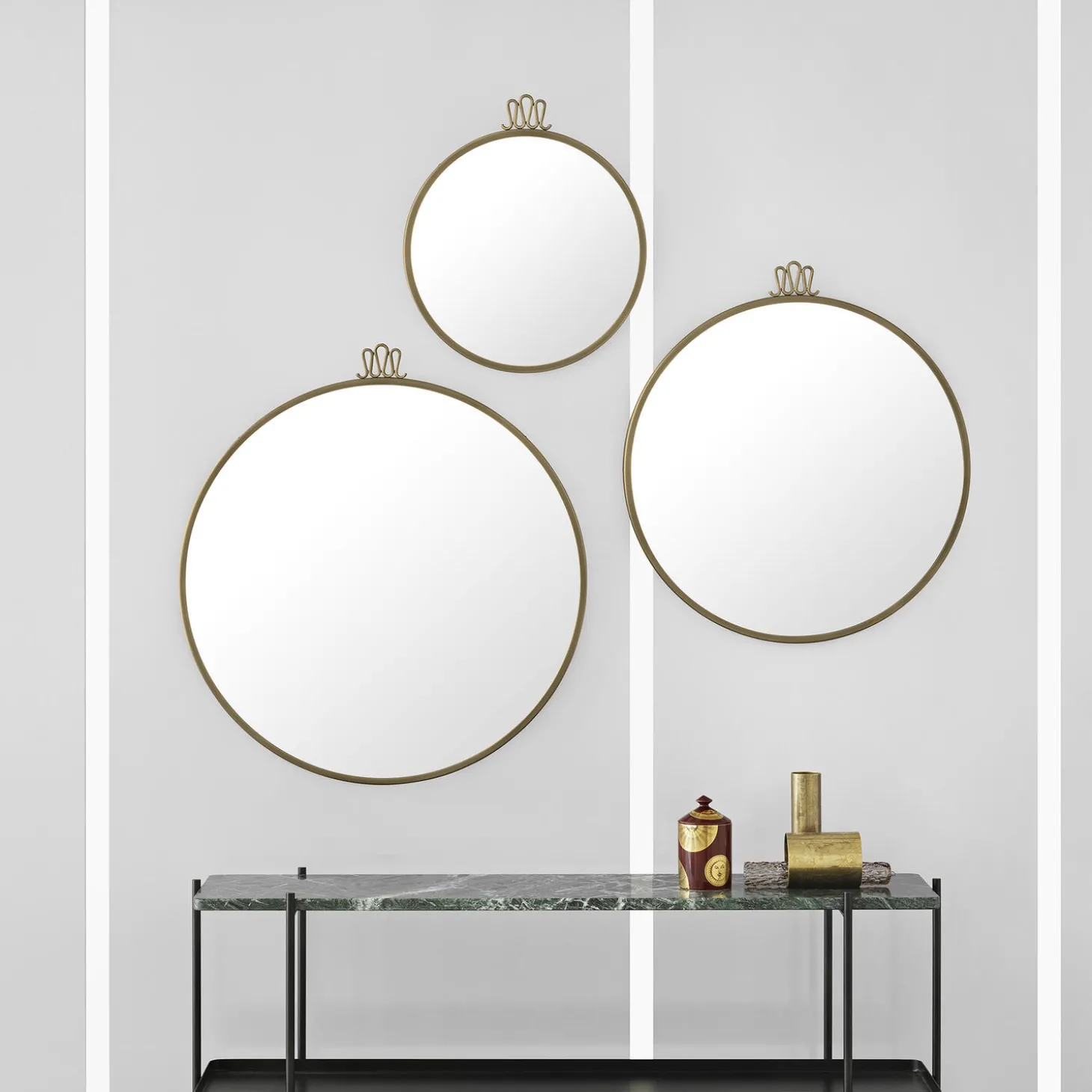 Randaccio Wall Mirror, antique brass