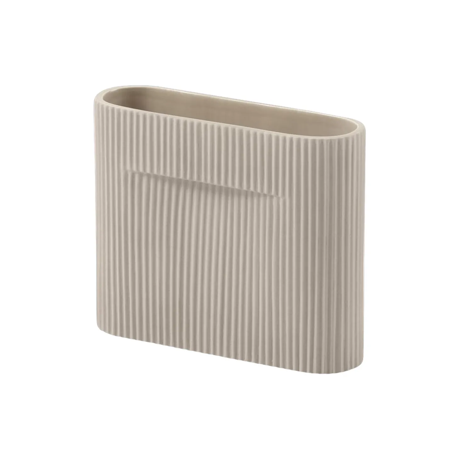 Ridge Vase, beige