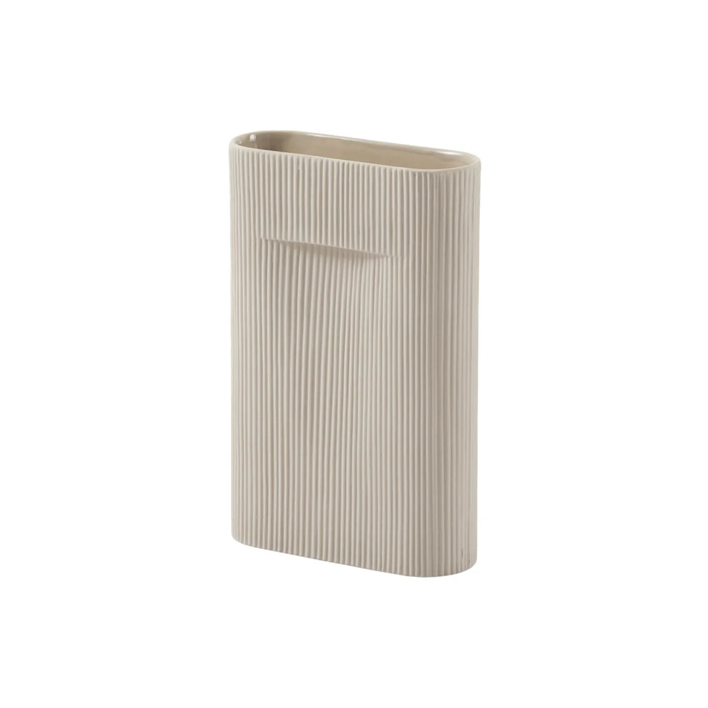 Ridge Vase, beige