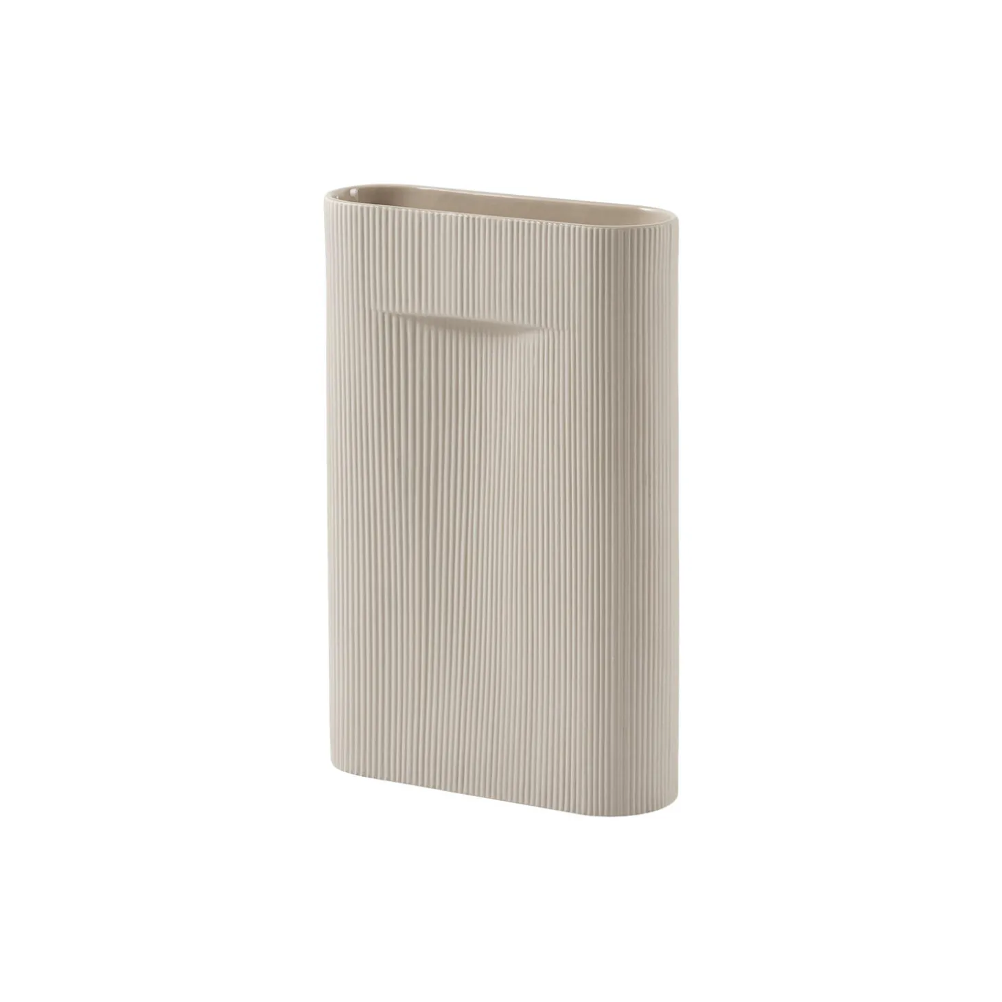 Ridge Vase, beige