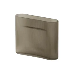 Ridge Vase, taupe/frosted glass