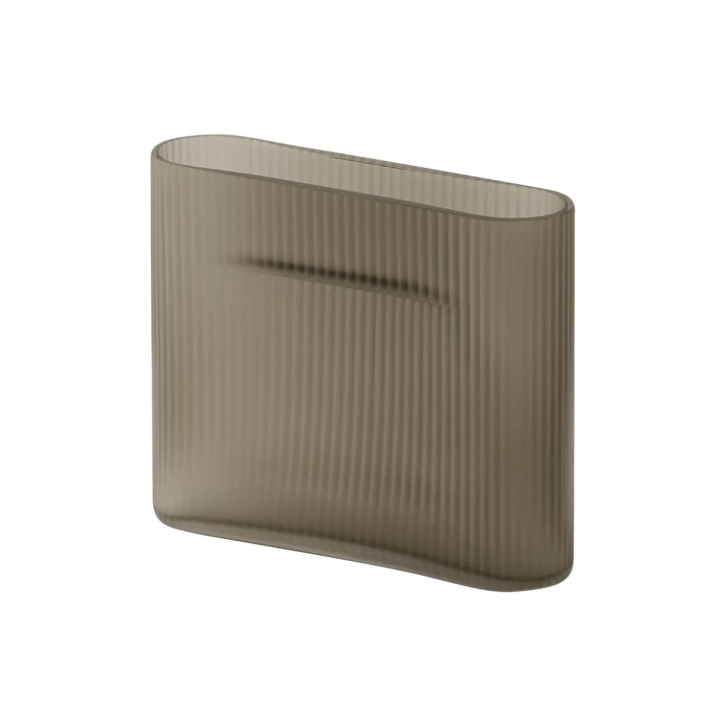 Ridge Vase, taupe/frosted glass