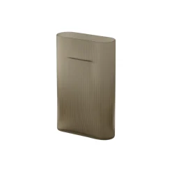 Ridge Vase, taupe/frosted glass