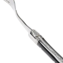 Steakgaffel, sort horn