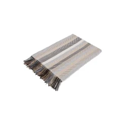 Stribet plaid, hvid
