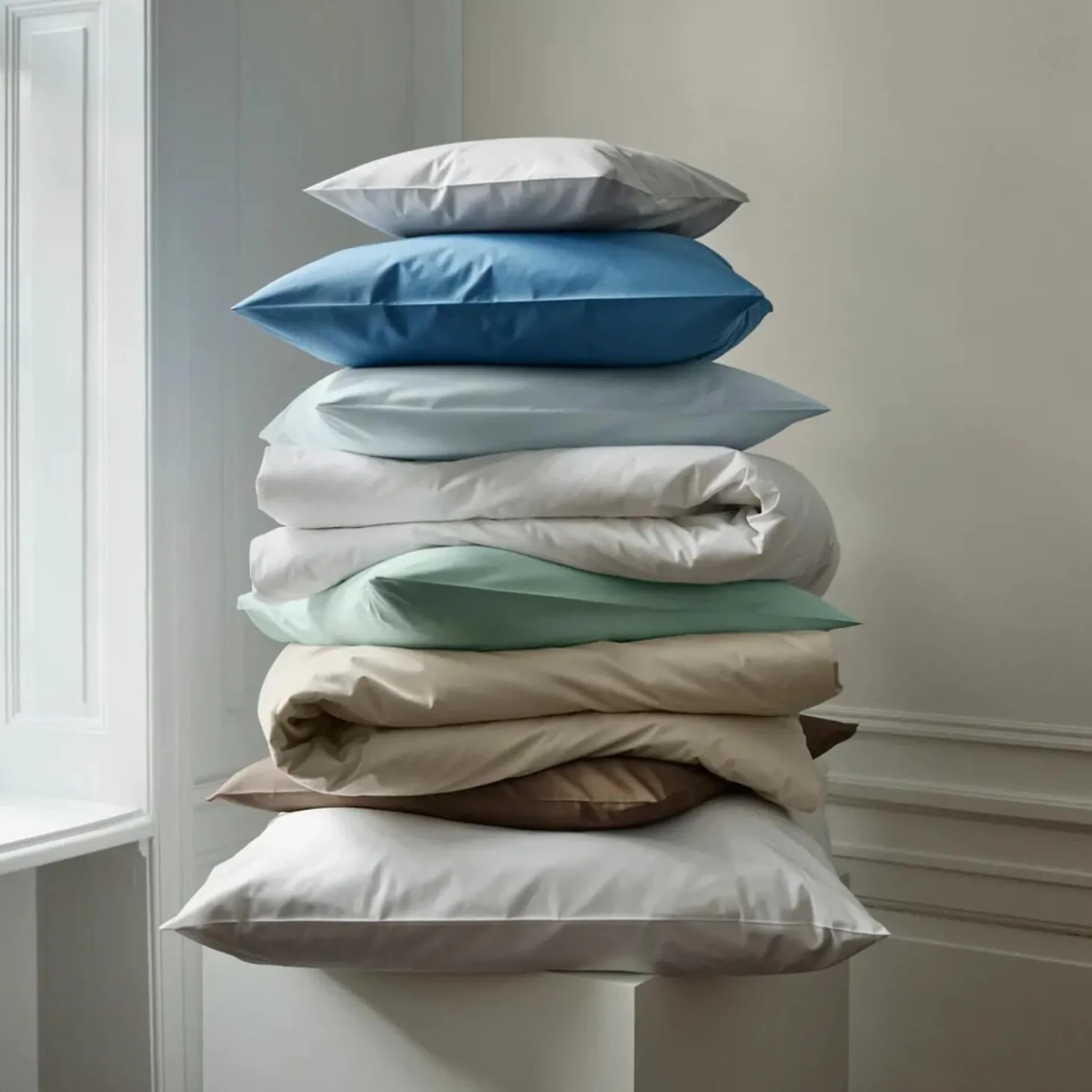 SUPIMA PERCALE sengetøj, minimal blue
