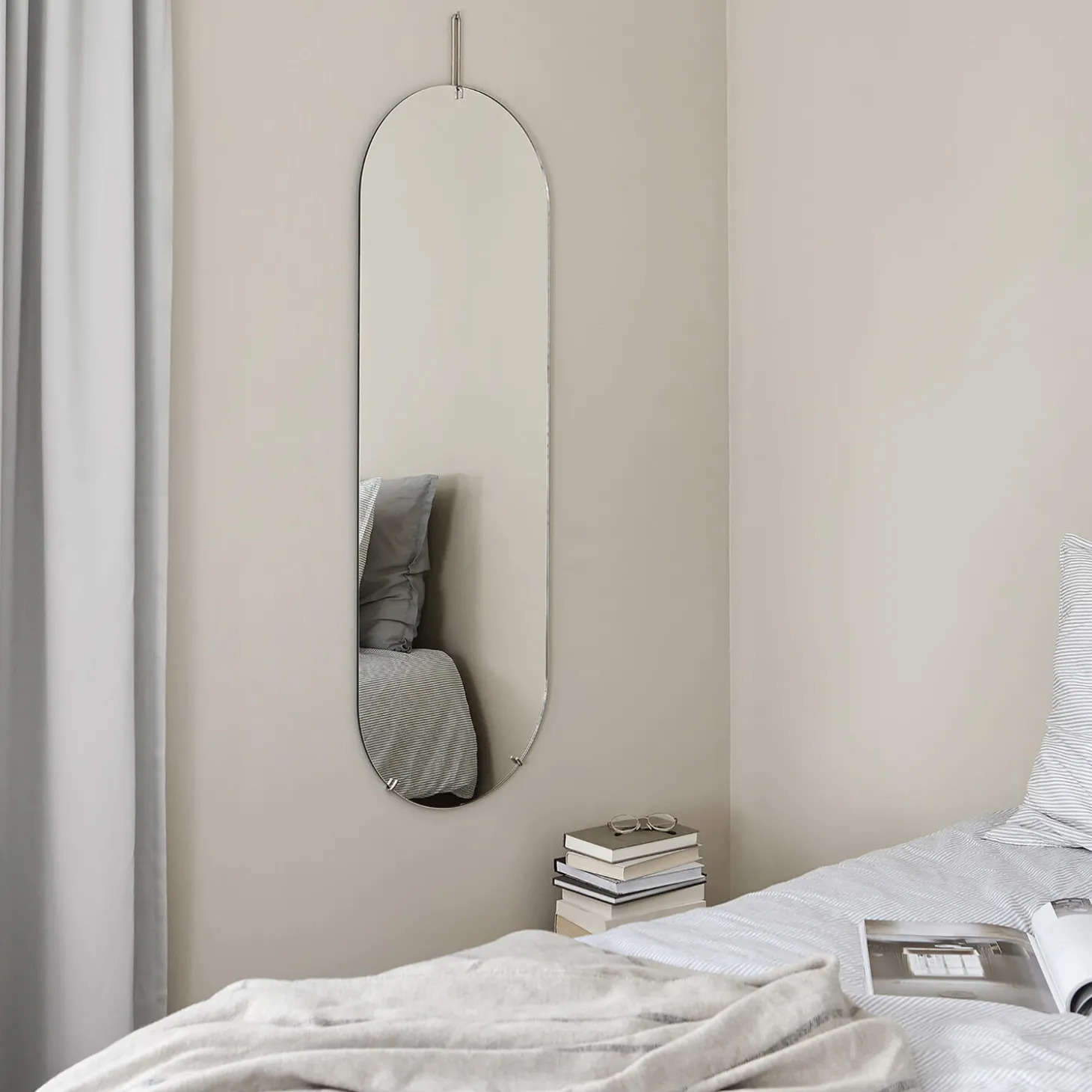Tall Wall Mirror, brass
